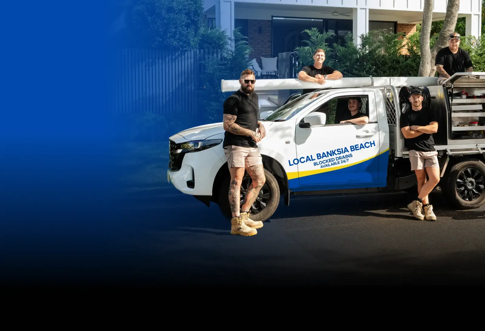 Local Banksia Beach Blocked Drains team with the ute